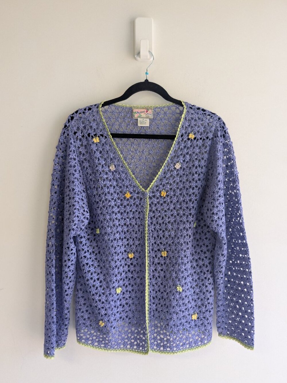 April Cornell Crochet Cardigan with 3D Butterflies